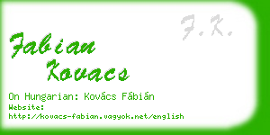 fabian kovacs business card